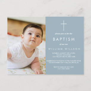 Dusty blue Baptism photo  Postcard