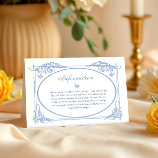 Dusty Blue Baroque Wedding Enclosure Card