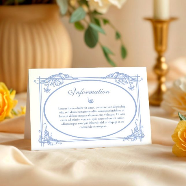 Dusty Blue Baroque Wedding Enclosure Card (Creator Uploaded)