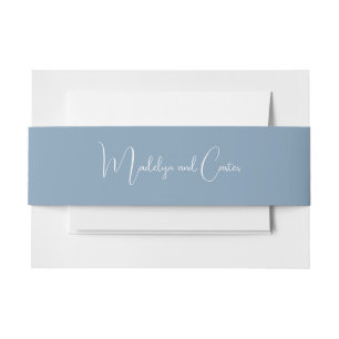 Dusty Blue Belly Band Invitation Belly Band