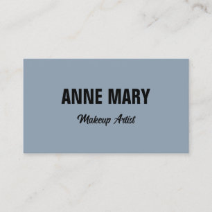 Dusty Blue Black Elegant Wedding Makeup Artist Business Card
