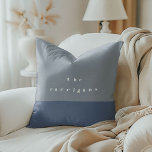 Dusty Blue Block Personalized Throw Pillow<br><div class="desc">Modern minimal throw pillow featuring a dusty blue colour block. Perfect for home decor and gifts for teachers,  new home owners,  newlyweds,  and more.</div>
