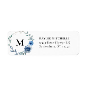Dusty Blue & Blue Floral Adresse de retour