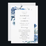 Dusty Blue & Blue Floral Wedding Ceremony Program<br><div class="desc">Guide your guests with the order of your ceremony with beautiful Dusty Blue & Blue Floral Wedding Ceremony Programs.</div>
