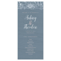 Dusty Blue & Blush Flowers Programme de mariage -