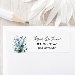 Dusty Blue Boho Fleur sauvage Adresse de retour