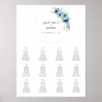 Dusty Blue Boho Floral Event Seating Chart 12 V2