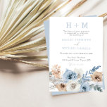 Dusty Blue Boho Monogram Wedding Invitation<br><div class="desc">Dusty Blue Boho Monogram Wedding Invitation

See matching collection in Niche and Nest Store</div>