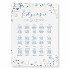 Dusty Blue Boho Wildflower Wedding Seating Chart