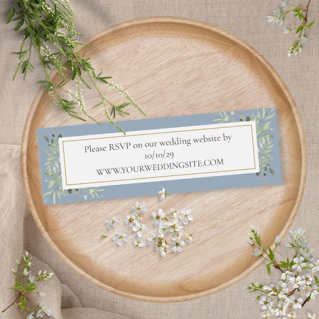 Dusty Blue Botanical Greenery Site Mariage RSVP (Créateur téléchargé)