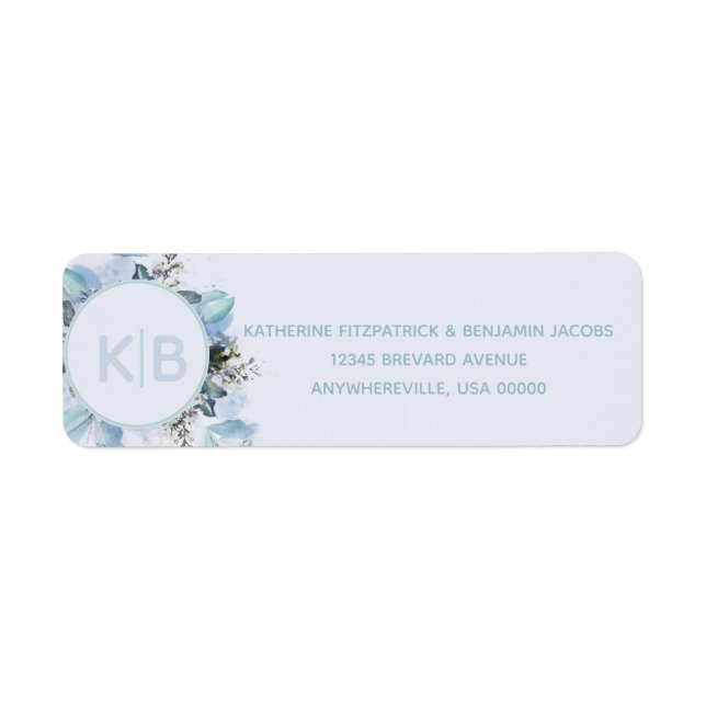 Dusty Blue Botanical Monogrammed (Front)