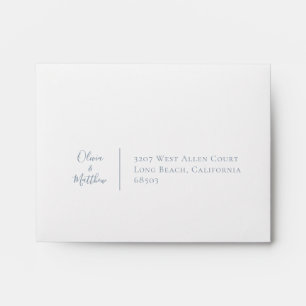 Dusty Blue Botanical Personalized Return Address Envelope