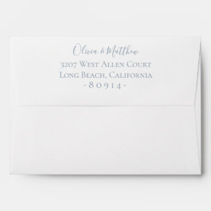 Dusty Blue Botanical Personalized Return Address Envelope