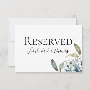 Dusty Blue Botanical Reserved Sign