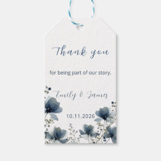 Dusty Blue Botanical Wedding Gift Tags