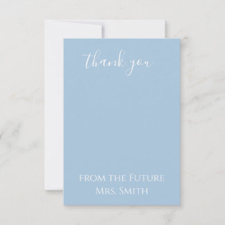 Dusty Blue Bow "Future Mrs." Bridal Shower Thank You Card