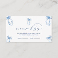 Dusty Blue Bow Guess How Many Kisses Game