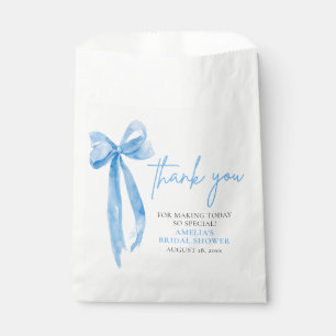 Dusty Blue Bow She's Tying the Knot Bridal Shower Favour Bag