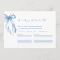 Dusty Blue Bow Tying the Knot Bridal Shower Recipe