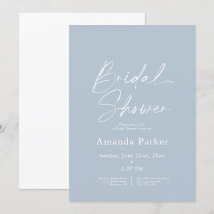 Dusty Blue Bridal Shower  Invitation