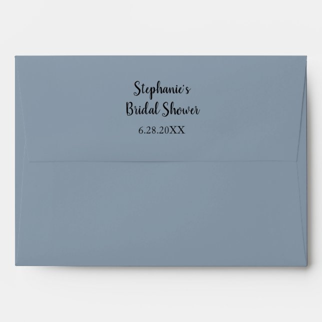 Dusty Blue Bridal Shower Wedding Minimal Custom Envelope (Back (Top Flap))