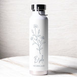Dusty Blue Bride Hand Floral Bachelorette Water Bottle<br><div class="desc">Celebrate in style with our Name Hand Scripted Bachelorette Bridal Party Thermal Wine Tumbler. Featuring an elegant, personalized script design, this tumbler is perfect for keeping beverages at the ideal temperature during your bridal festivities. Crafted from high-quality, insulated materials, it’s as practical as it is chic. Ideal for bachelorette parties,...</div>