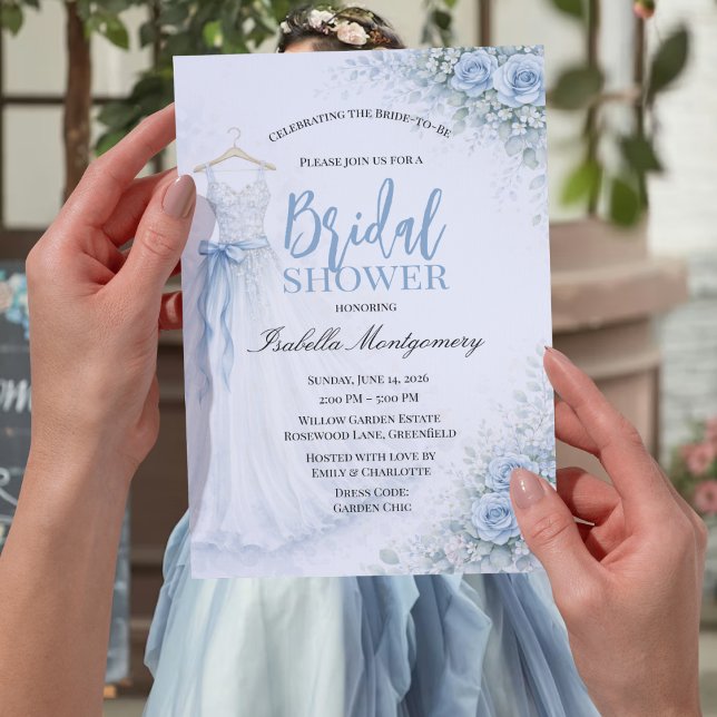Dusty Blue Bridesmaid Dress Bridal Shower Invitation (Dusty Blue Bridesmaid Dress Bridal Shower Invitation
)