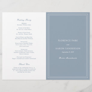 Dusty Blue Budget Catholic Wedding Program