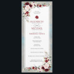 Dusty Blue Burgundy Blush Floral Wedding Program<br><div class="desc">A modern dusty blue and burgundy floral botanical wedding program. This program was designed for a large wedding, such as a full Catholic mass with lots of bridesmaids and groomsmen. If you need this customized more to your needs, please do not hesitate to contact the designer! Part of a matching...</div>