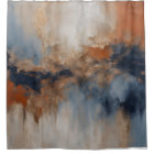 Dusty Blue Burnt Orange Navy Abstract