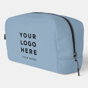 Dusty Blue Business Logo Name Instagram Travel Dopp Kit