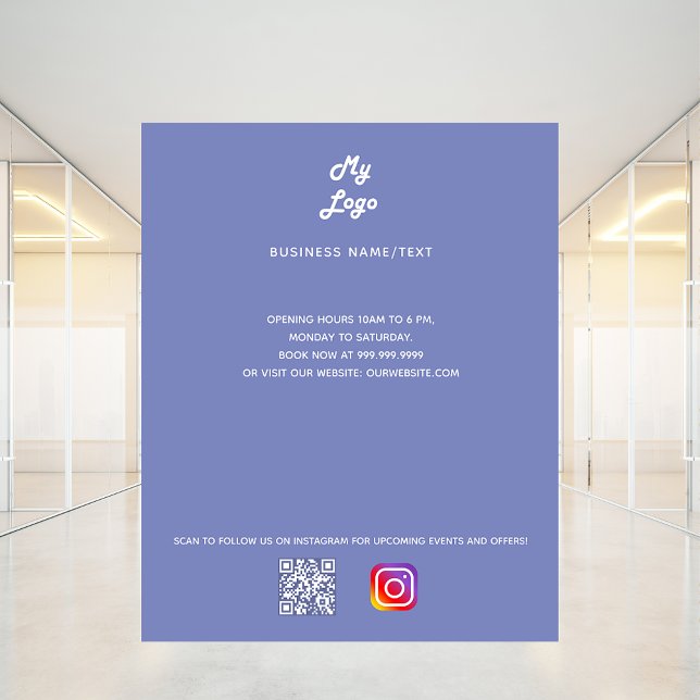 Dusty blue business logo qr code instagram flyer (Creator Uploaded)