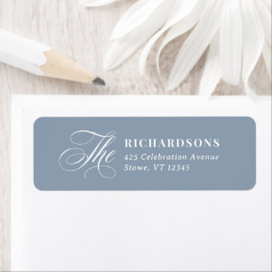 Dusty Blue Calligraphy   Wedding Return Address