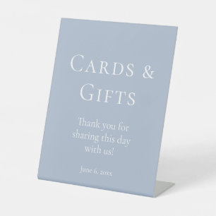 Dusty Blue Cards and Gifts Bridal Shower  Pedestal Sign
