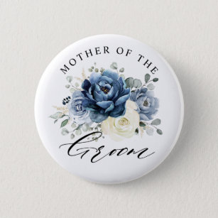 Dusty Blue Champagne Ivory Mother of the groom But 2 Inch Round Button