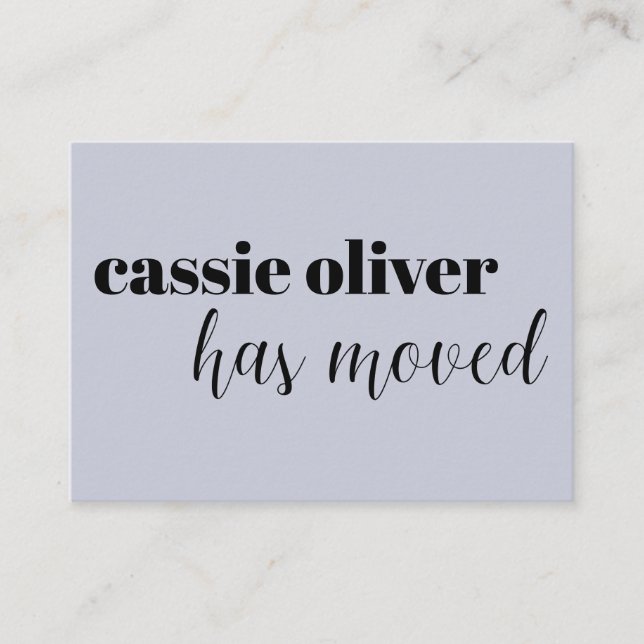 Dusty Blue Change of Address Card: Single Person Business Card (Front)