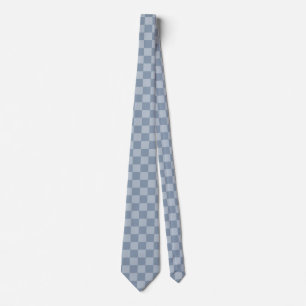 Dusty Blue Checkerboard Tie
