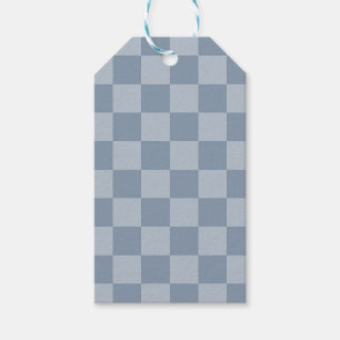 Dusty Blue Chequerboard Gift Tags