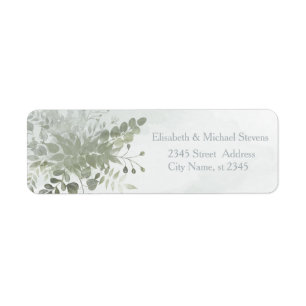 Dusty blue chic watercolor greenery eucalyptus