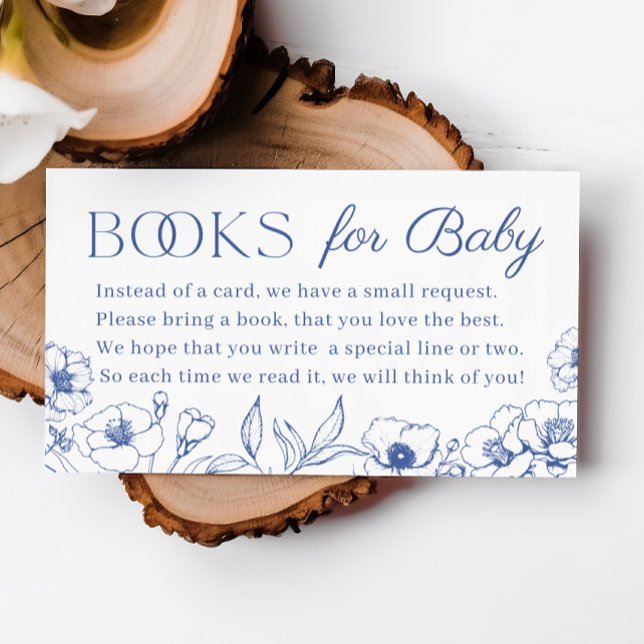 Dusty Blue Chinoiserie Books for Baby  Enclosure Card (Dusty Blue Chinoiserie Books for Baby Enclosure Card)
