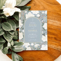 Dusty Blue Chinoiserie Flower Garden Wedding