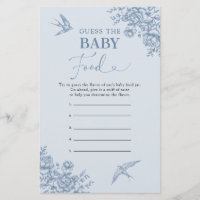 Dusty Blue Chinoiserie Guess Baby Food Game