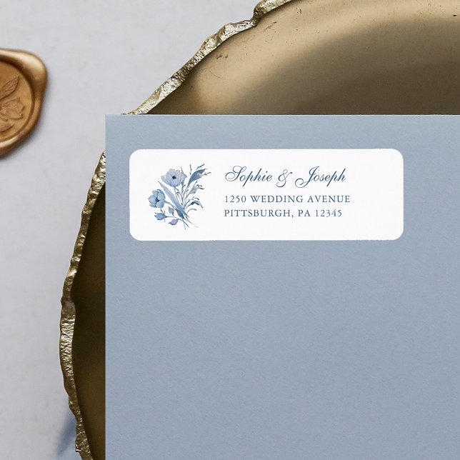 Dusty Blue Chinoiserie Mariage | Adresse de l'expé (Créateur téléchargé)