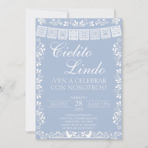 Dusty Blue Cielito Lindo Mexican Fiesta Invitation