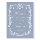Dusty Blue Classic French Floral Wedding Welcome