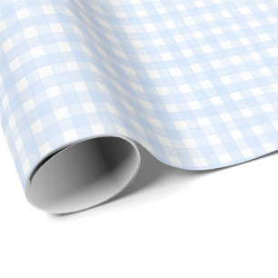 Dusty Blue Classic Gingham Wrapping Paper
