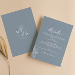 Dusty Blue Classic Minimal Modern Wedding Details Enclosure Card<br><div class="desc">Dusty Blue Classic Minimal Modern Wedding Details Enclosure Card. Monogram at the back. Check the collection for more matching items.</div>