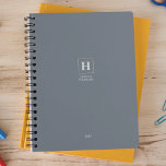 Dusty Blue Classic Monogram Personal  Weekly Planner<br><div class="desc">Simple personal stationery annual planner featuring a classic monogram in a square border. Annual planner (12 months) with open monthly overviews and weekly planning sheets. Contact for assistance in personalizing.</div>