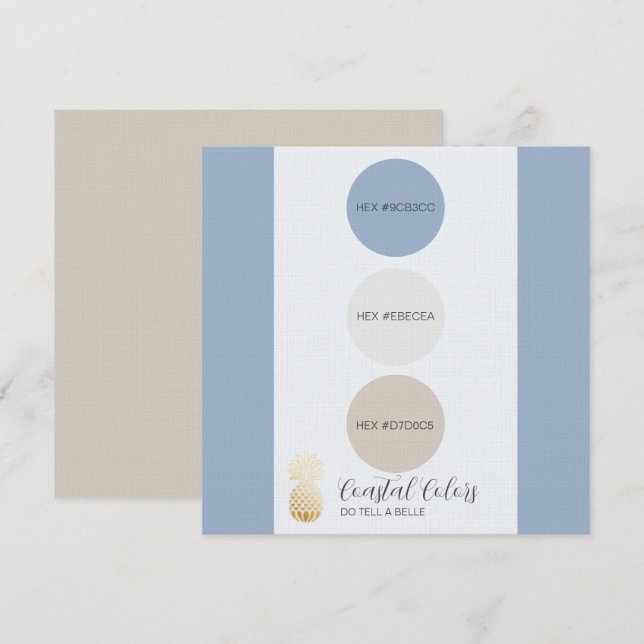 Dusty Blue Coastal Colour Palette Card (Front/Back)