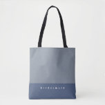 Dusty Blue Colour Block Personalized Tote Bag<br><div class="desc">Dusty blue colour block tote bag. Personalize with titles on the front (for example: Bridesmaid, Maid of Honour, Wedding Party, 40th Birthday Bash, To the Market, Wedding Welcome bag with your names and date on the back) and name(s) on the back. Or delete the text field(s) to make have a...</div>